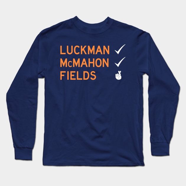 Luckman/McMahon/Fields (Chicago Bears) Long Sleeve T-Shirt by Chicago To A Tee